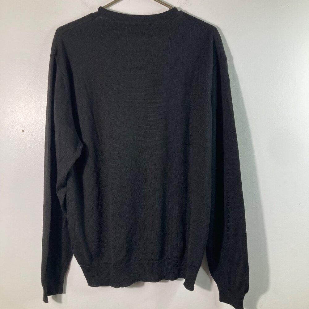 Mens Murano by Raffi Wool Blend Crew‎ Neck Sweater Black L Made in Italy